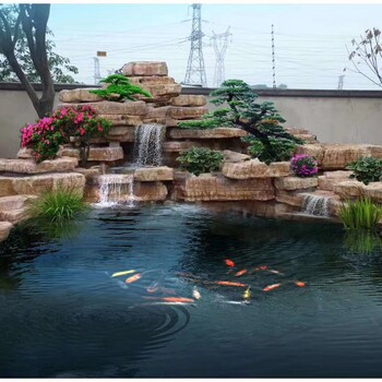 山東沂源假山廠家假山石材批發(fā)花園假山魚池園林景觀工程