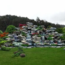 青山區(qū)假山廠家小區(qū)水泥假山千層石假山公園修建假山景觀設(shè)計(jì)圖片