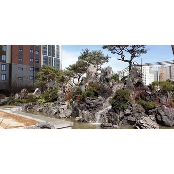宕昌假山廠家小型千層石假山水泥假山工程園林景觀工程
