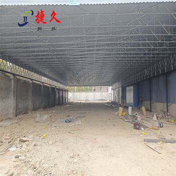 成都崇州電動推拉雨蓬倉庫推拉篷移動伸縮雨棚一站式廠家