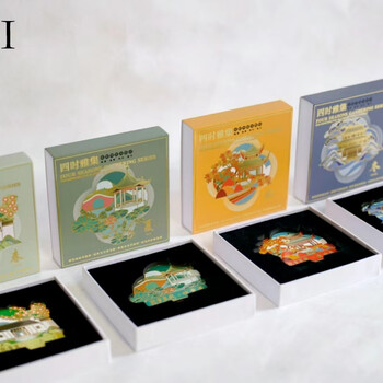 景區(qū)建筑文創(chuàng)冰箱貼定制，掛墜，轉(zhuǎn)盤，烤漆，鑲嵌可定制