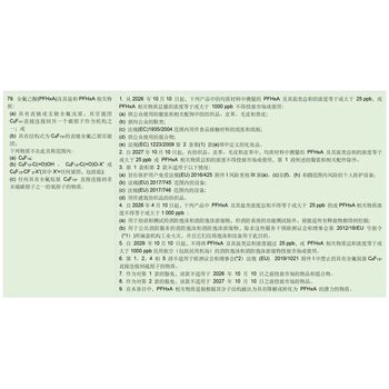 REACH附录XVII清单新增PFHxA管控要求