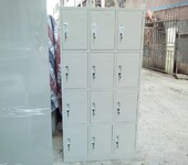 鋼制12門鞋柜工廠車間用多格儲物柜員工碗柜帶鎖宿舍鐵皮柜更衣柜