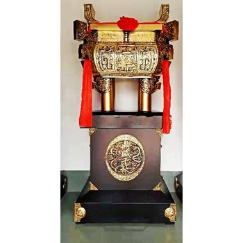 西安鍍金大鼎，一款金色金屬大鼎，金屬質(zhì)感四足鼎擺件配底座