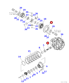 WA100-5后橋差速器小齒輪組件417-23-31201小松裝載機(jī)配件
