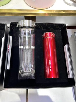 西安希諾不銹鋼水杯/水晶玻璃杯子組合，2只禮盒裝商務(wù)款