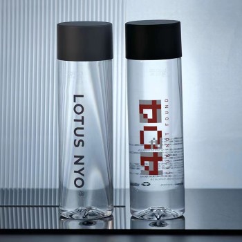 长沙直筒圆瓶玻璃瓶330毫升纯净水矿泉水山泉水标签设计订制水