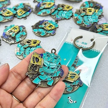 三星堆變臉面具鑰匙扣掛件冰箱貼博物館文創(chuàng)紀(jì)念禮品金屬禮物創(chuàng)意