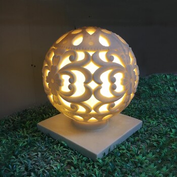 太陽能戶外庭院燈仿砂巖別墅柱頭燈仿石材歐式燈罩
