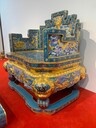 景泰藍(lán)工藝品純手工制作高溫?zé)凭疤┧{(lán)花瓶景泰藍(lán)工廠