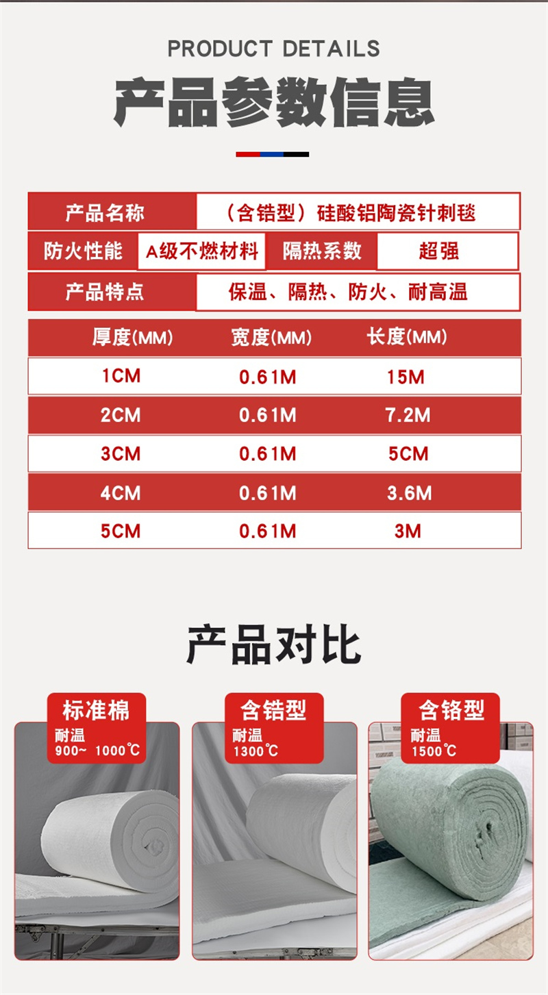 硅酸铝针刺纤维毯价格