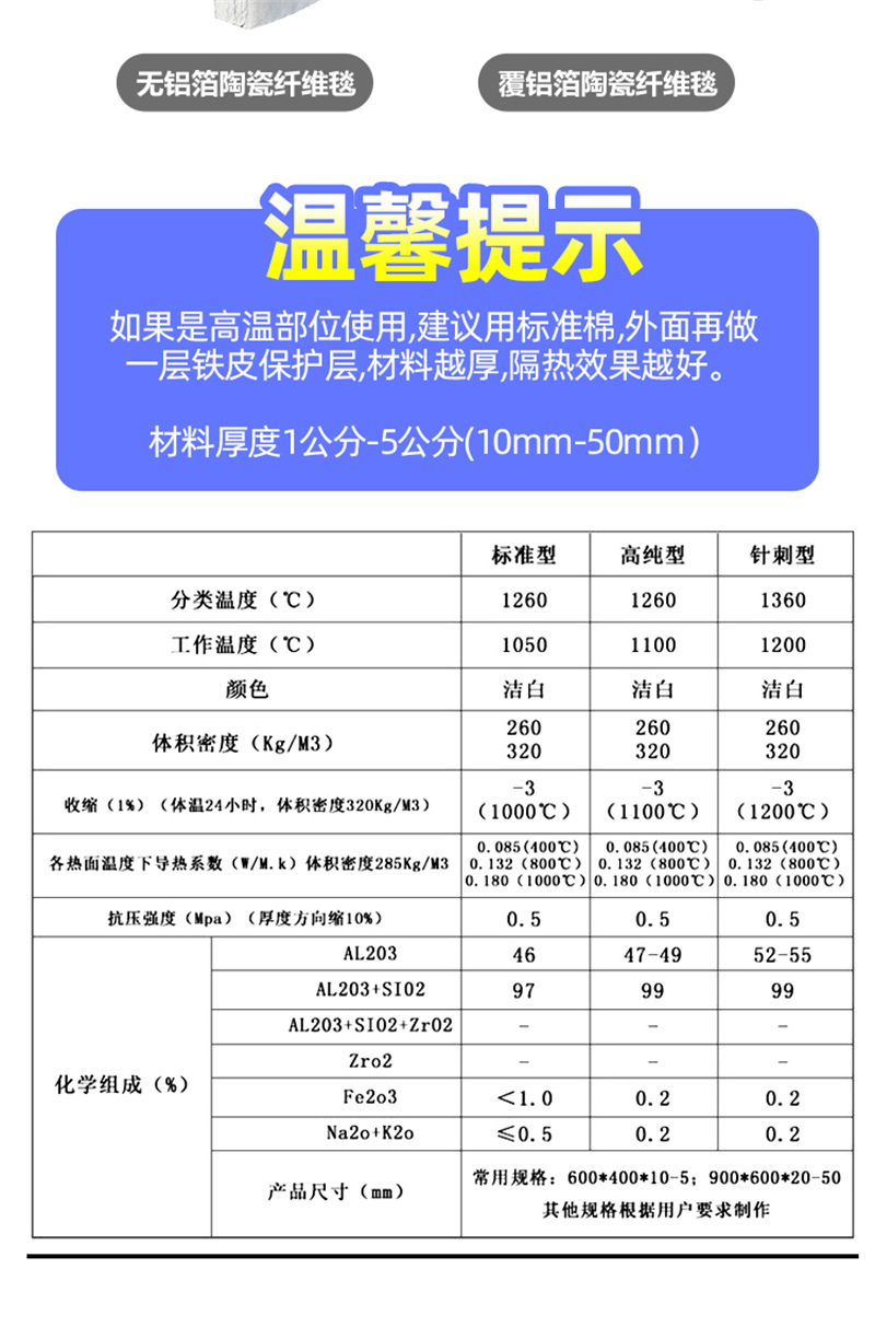 硅酸铝针刺纤维毯厂家