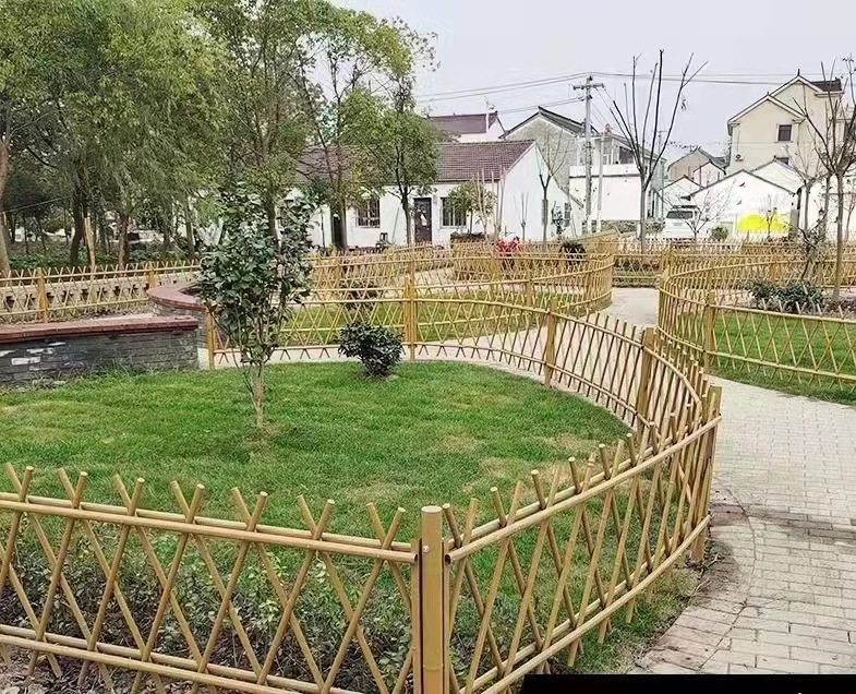 汕尾 竹篱笆 竹子栅栏九江湖口绿化护栏仿竹护栏