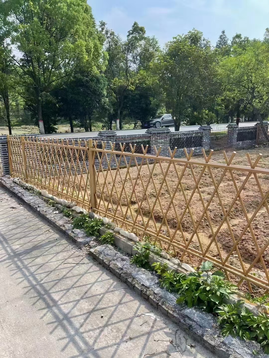 牡丹江 竹篱笆 菜园围栏桂林灵川木栅栏仿竹护栏