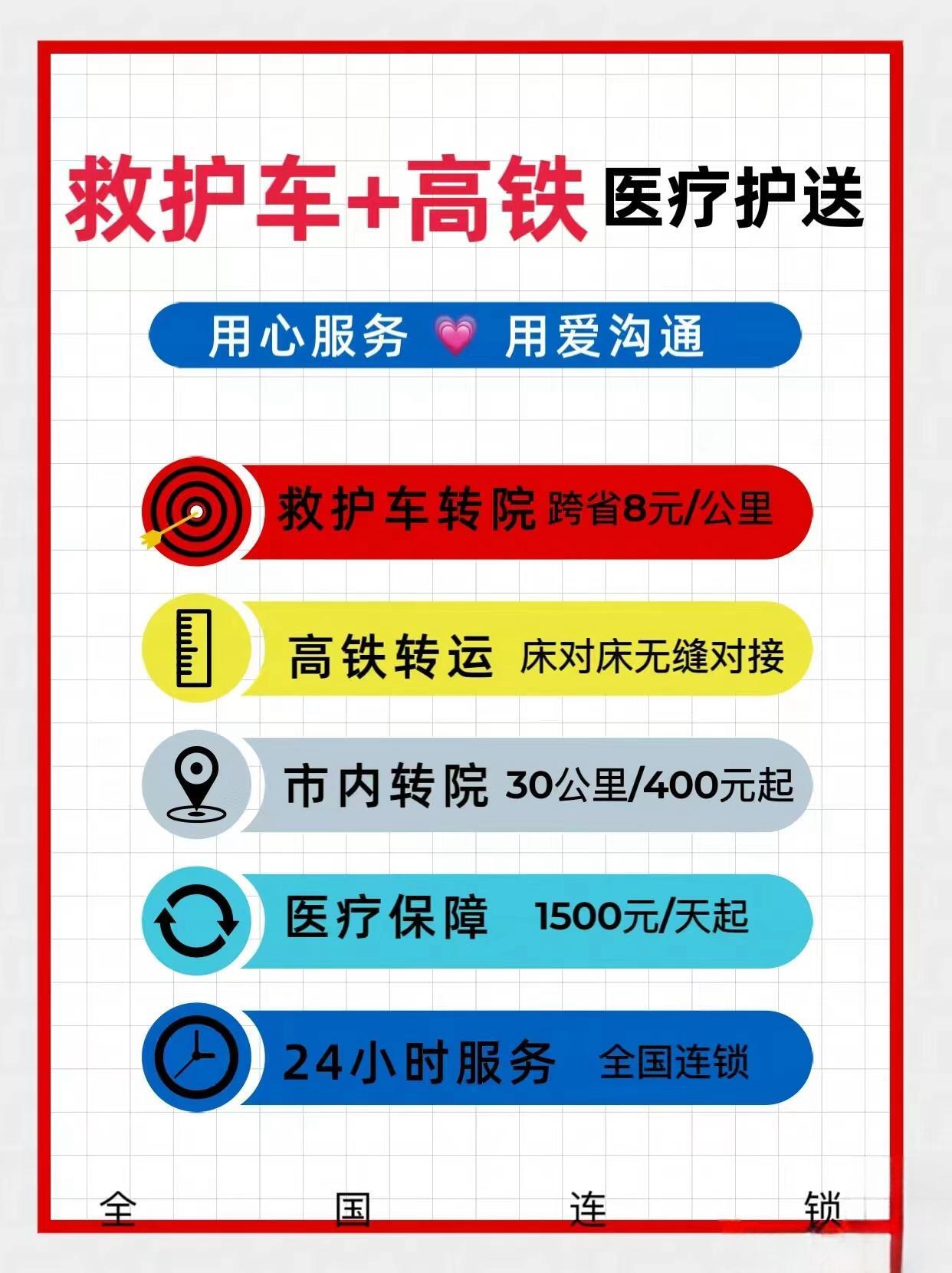 枣庄120救护车跨省运送病人-800公里收费标准/本地救护车服务