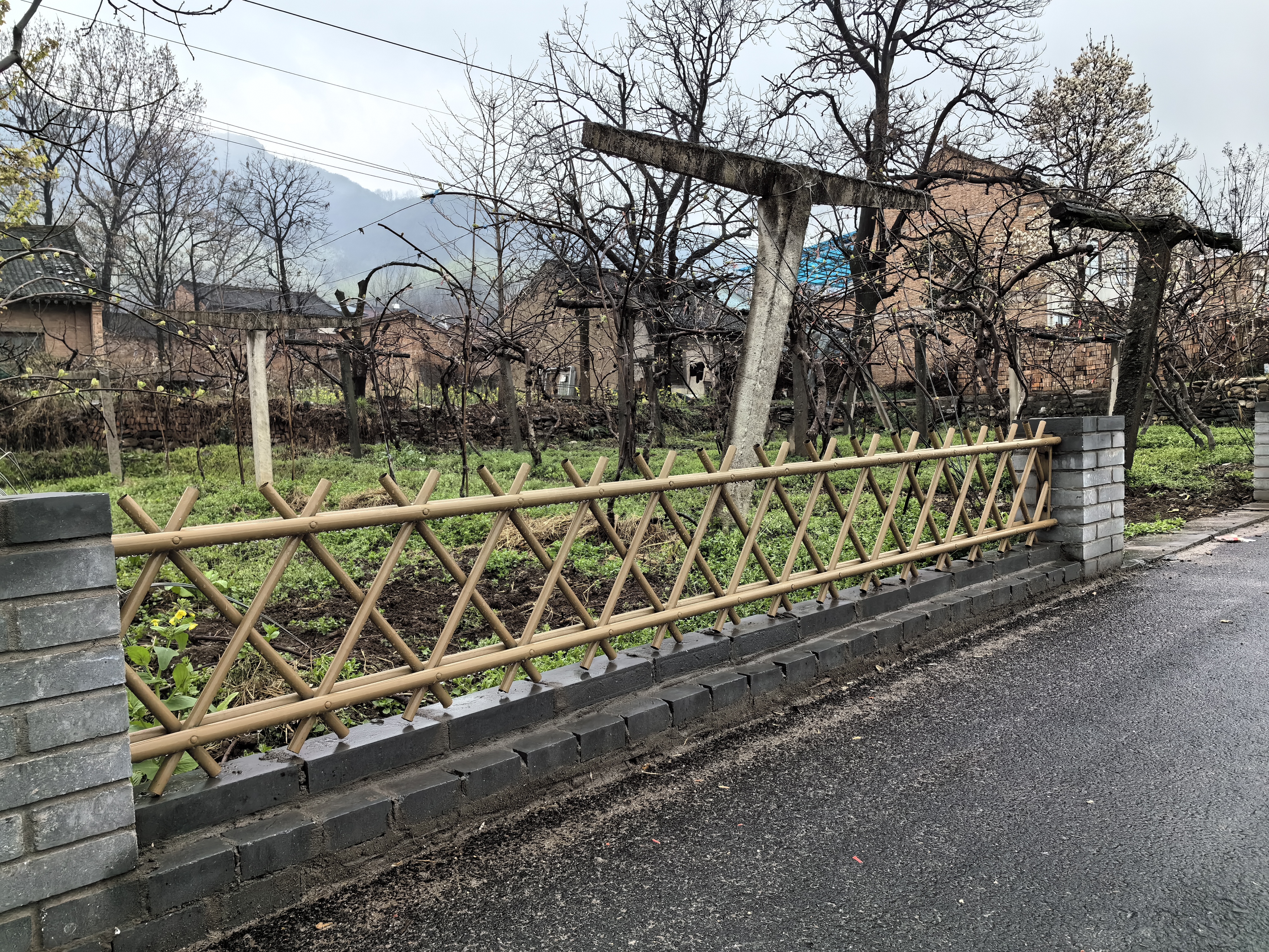仙桃 竹篱笆 菜园护栏泉州晋江碳化竹围栏仿竹护栏
