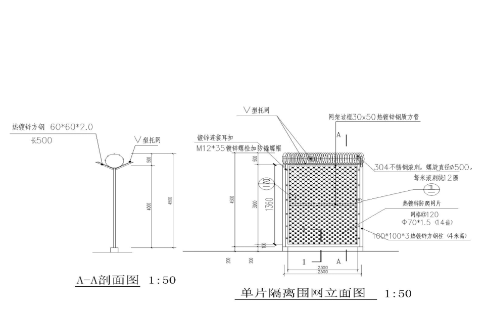 常德刀刺钢网墙  防攀爬隔离网