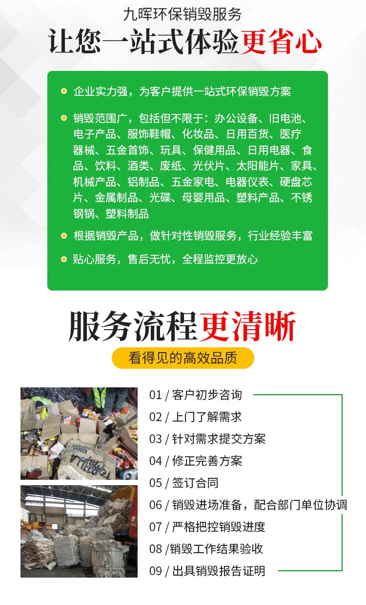广州白云区过期产品销毁报废回收处理中心