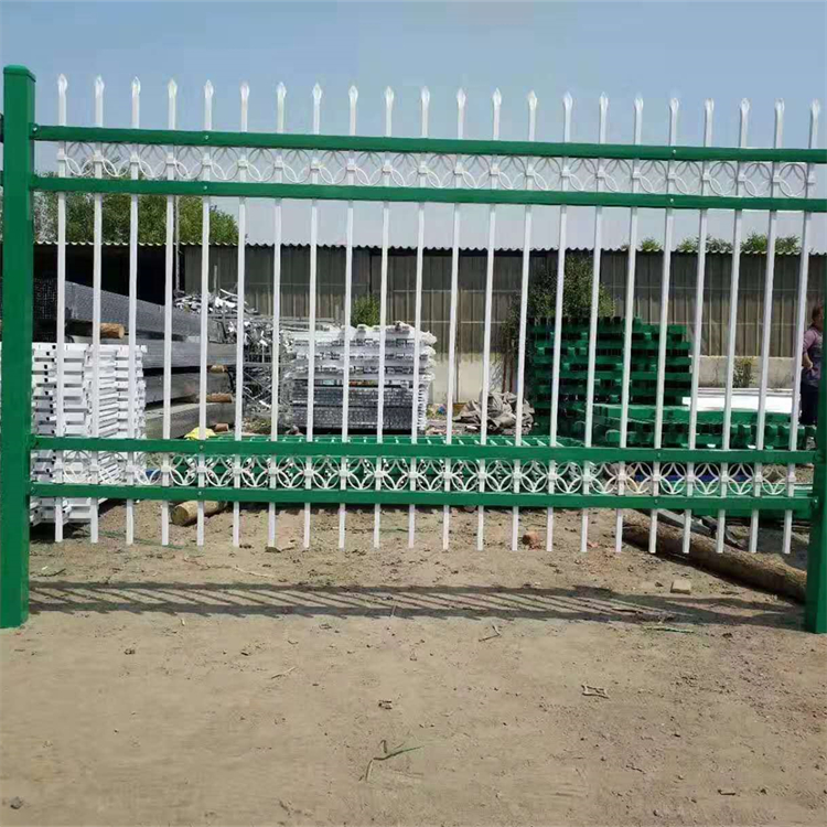 学校围墙用法兰盘锌钢护栏财润丝网供应阳台隔离栏多种颜色可选