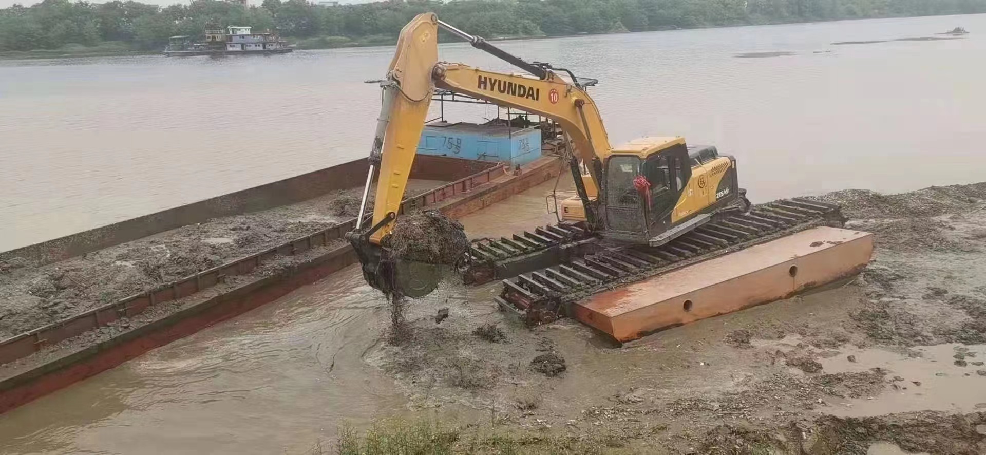 潮州水上挖机租赁湿地