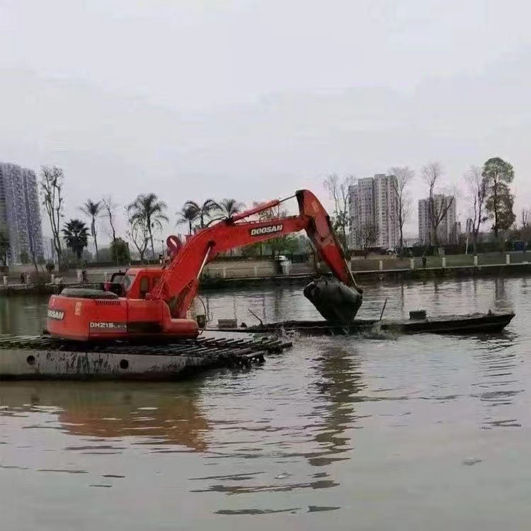 石家庄水上挖掘机租赁浮船平台