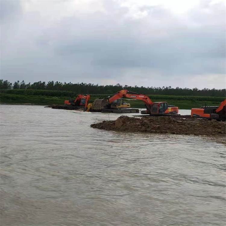 河源水下挖土机出租浮船平台