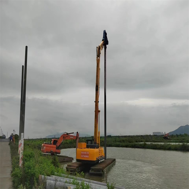 郑州水上浮筒挖掘机出租施工