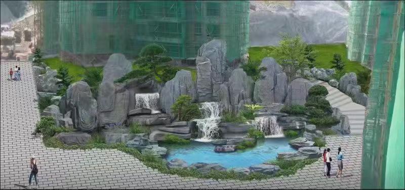 朔州塑石假山厂家大型园林假山广场制作假山园林景观工程