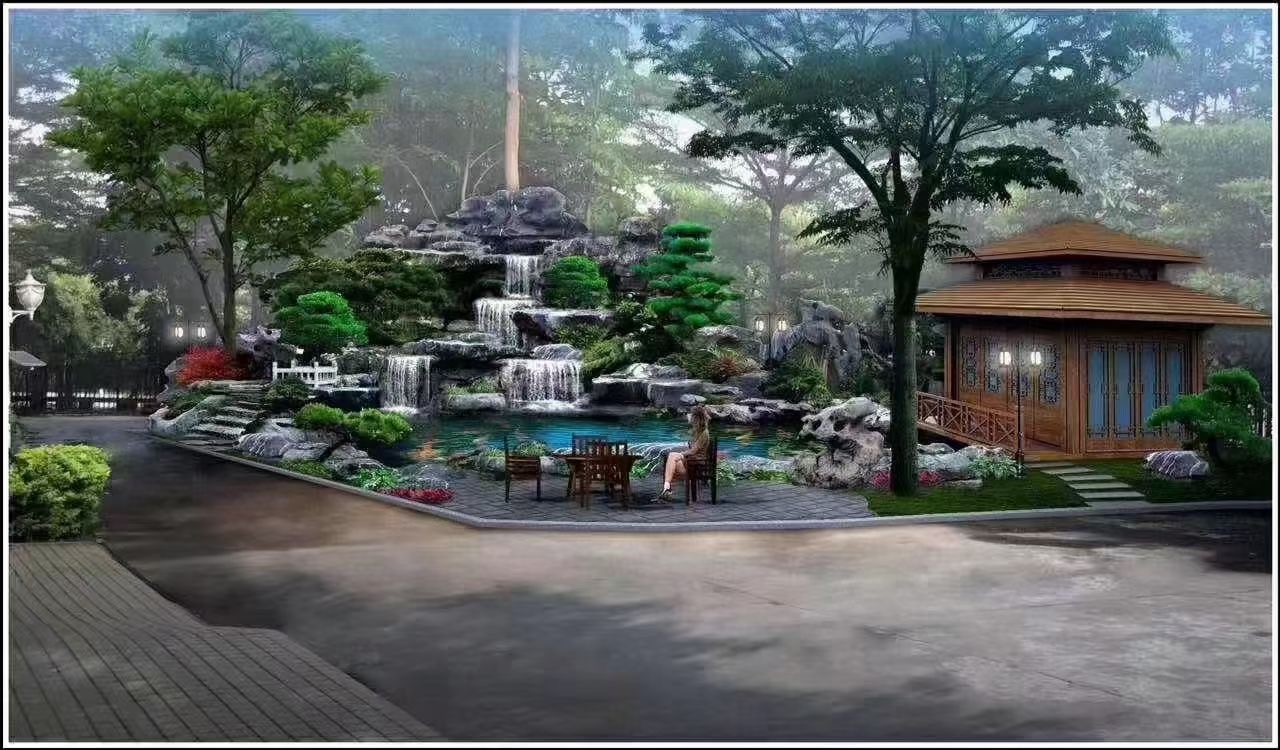 宁河塑石假山厂家千层石假山设计公园千层石假山晶宸园林