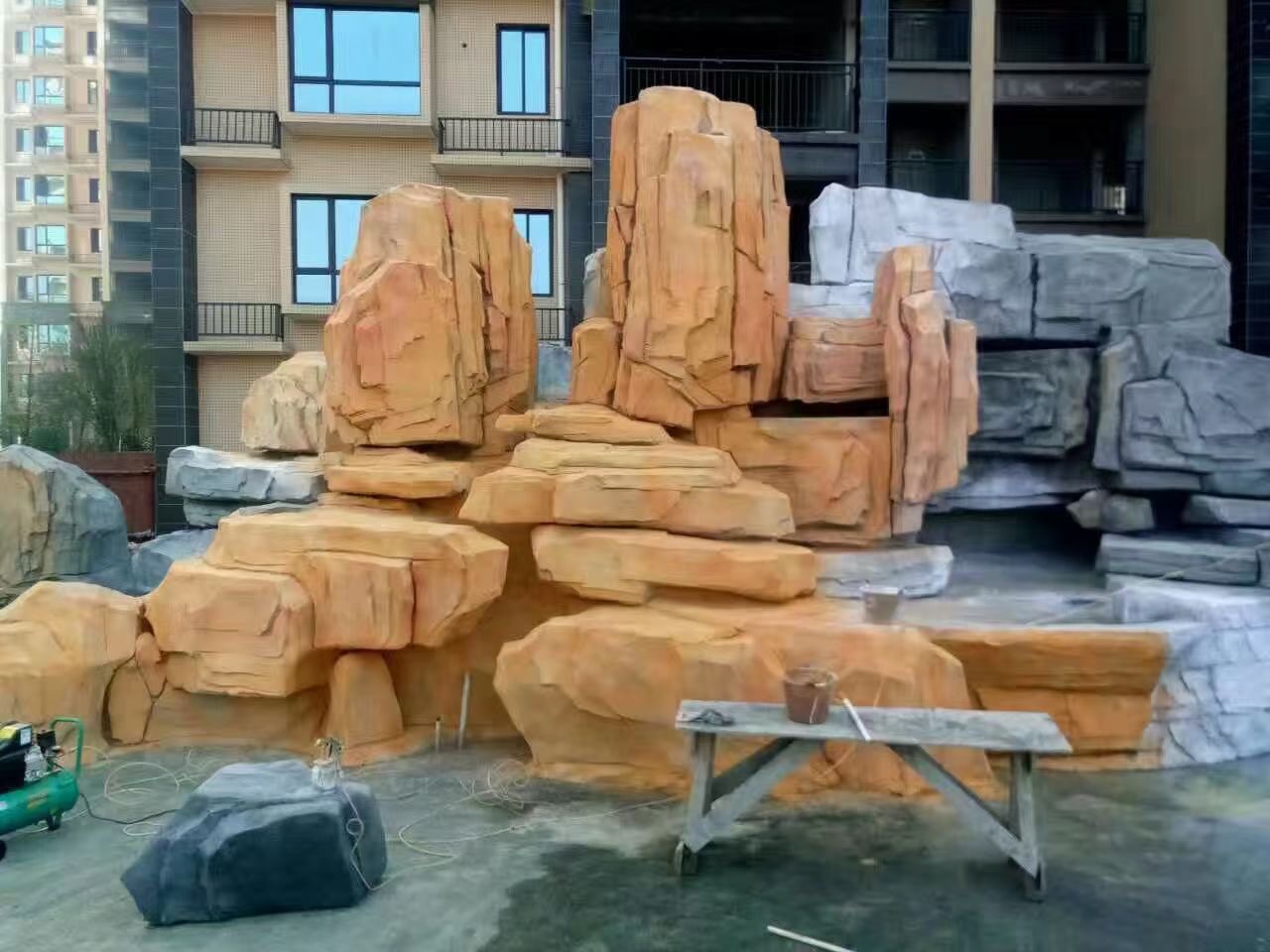 魏县塑石假山厂家庭院水泥假山千层石假山制作质量