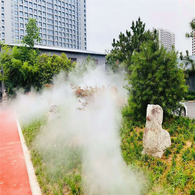 德宏景观造雾系统园林植物造景 小区人行道雾景