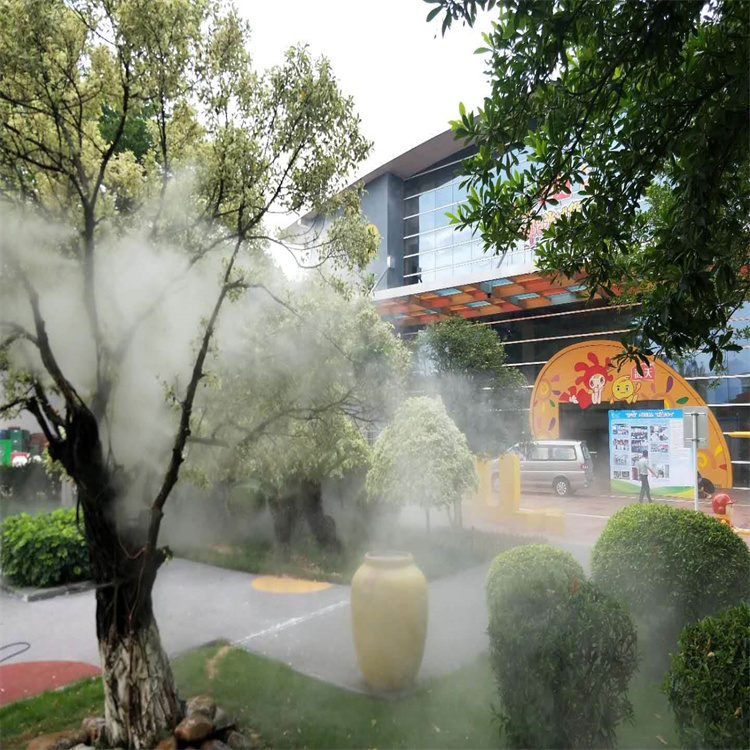 达州景观造雾系统园林植物造景 小区人行道雾景