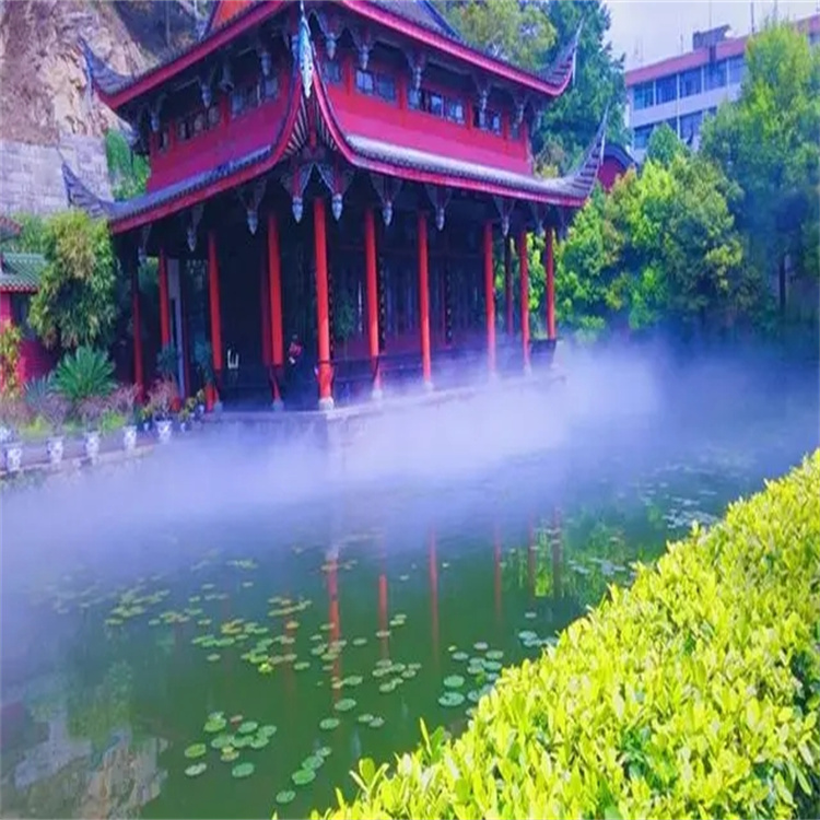 达州景观造雾系统园林植物造景 小区人行道雾景